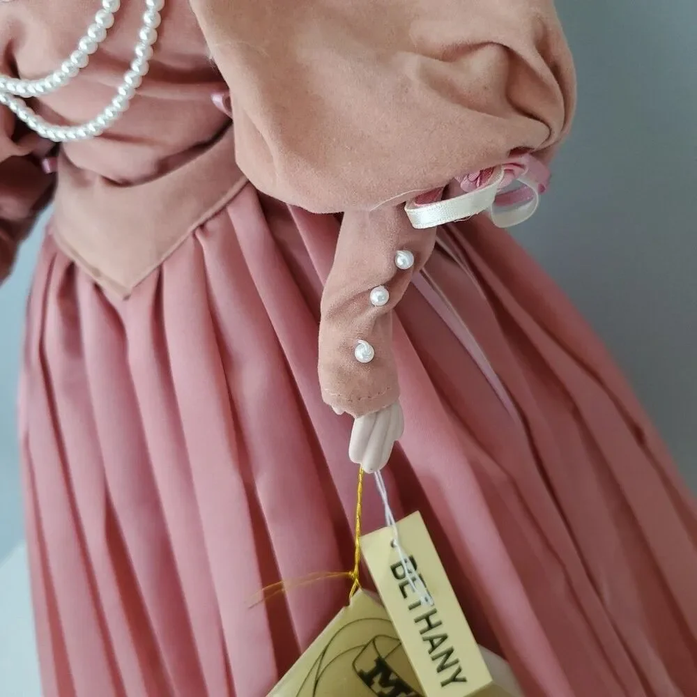 Seymour Mann Connoisseur Vintage Bethany Porcelain Doll on Stand 19 IN